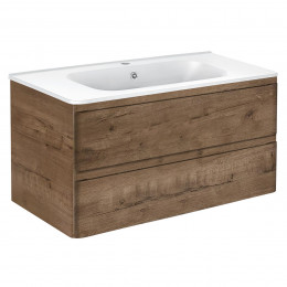 База под раковину Vico 1000 подвесная, 2 выкатных ящика soft close, V.Oak