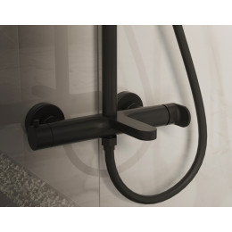 Душевая стойка Rondo VSFS-1R1MB с изливом, черный матовый