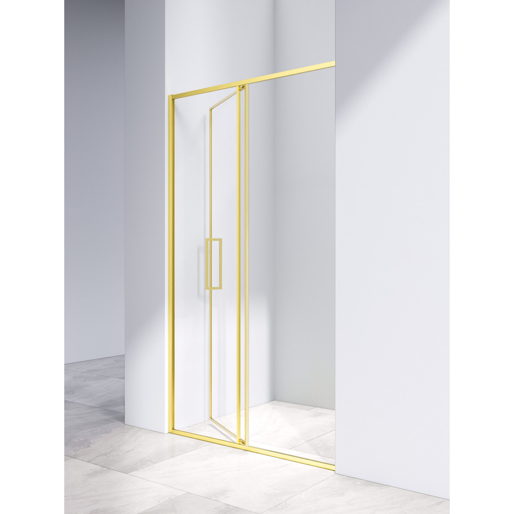 Душевая дверь Slim 8mm VDP-4SL120CLG, брашированное золото, стекло прозрачное