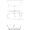 Ванна акриловая Vincea VBT-4291-1700, 1700*800*580, цвет белый, щелевой перелив