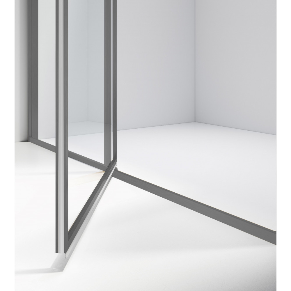 Душевой уголок Slim 8mm VSR-4SLP9012CLGM, 1200*900, вороненая сталь, стекло прозрачное