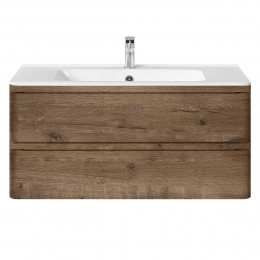 База под раковину Vico 1000 подвесная, 2 выкатных ящика soft close, V.Oak