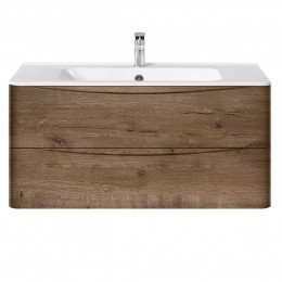База под раковину Paola 1000 подвесная, 2 выкатных ящика soft close, V.Oak