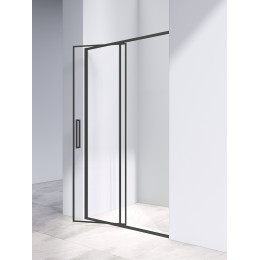Душевая дверь Slim 8mm VDP-4SL120CLB, черный, стекло прозрачное
