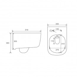 Унитаз подвесной Idea VT1-33 безободковый, цвет белый, ультратонкое soft-close сиденье