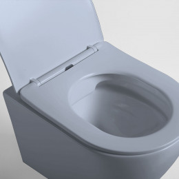 Унитаз подвесной Globo VT1-14SMO безободковый, цвет океан мат., ультратонкое сиденье soft-close