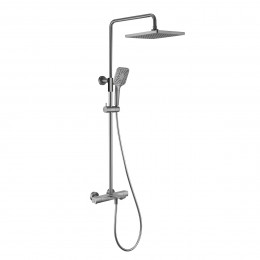 Душевая стойка Next VSFS-1N1TGM термостатическая с изливом, 25см верх душ, вороненая сталь