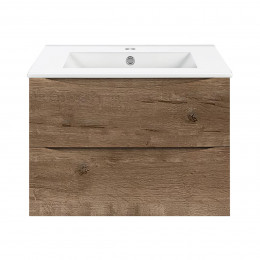 База под керамическую раковину Mia 600 подвесная, 2 выкатных ящика soft close, V.Oak
