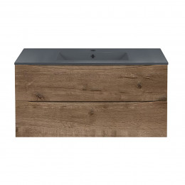 База под керамическую раковину Mia 1000 подвесная, 2 выкатных ящика soft close, V.Oak