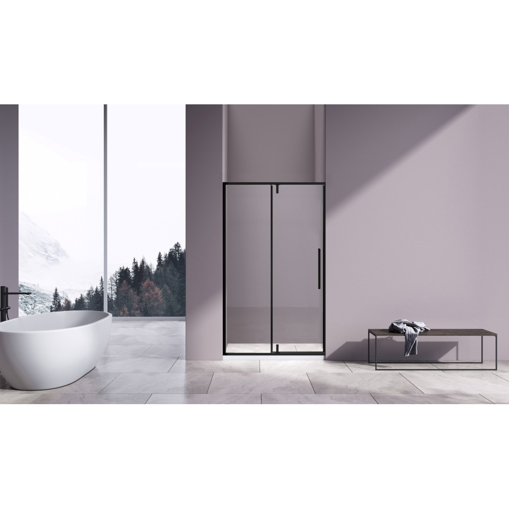 Душевая дверь Slim-N VDP-4SN100CLB, черный матовый, стекло прозрачное