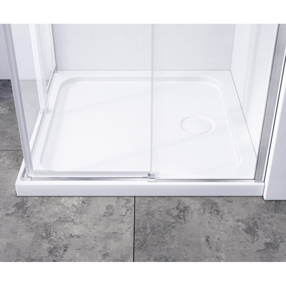 Душевой уголок Slim-N VSS-4SN8010CLBN, 1000*800, брашированный никель, стекло прозрачное
