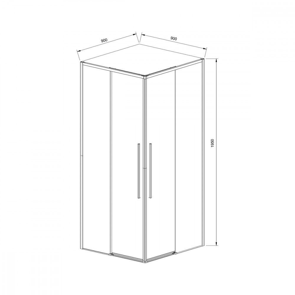 Душевой уголок Slim-N VSS-4SN900CLB, 900*900, черный, стекло прозрачное