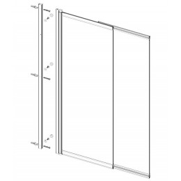 Душевая шторка на ванну, 900*1400, черный, стекло прозрачное, правая, VSB-6E900CLB-R