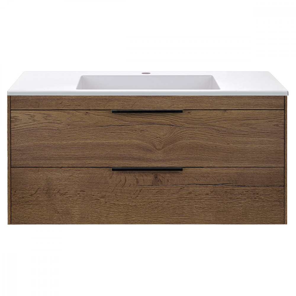 База под раковину Chiara 2D 1000 подвесная, 2 выкатных ящика soft-close, T.Oak
