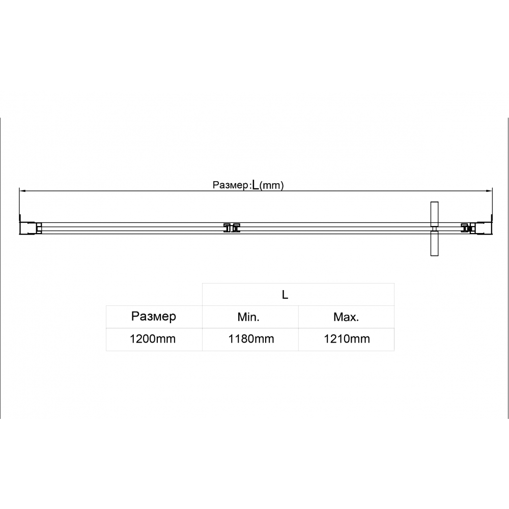 Душевая дверь Slim 8mm VDP-4SL120CLB, черный, стекло прозрачное