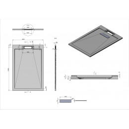 Поддон для душа из искусственного камня VST-4SRL8012A,1200*800*25, антрацит