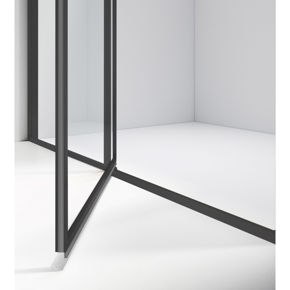 Душевая дверь Slim 8mm VDP-4SL120CLB, черный, стекло прозрачное