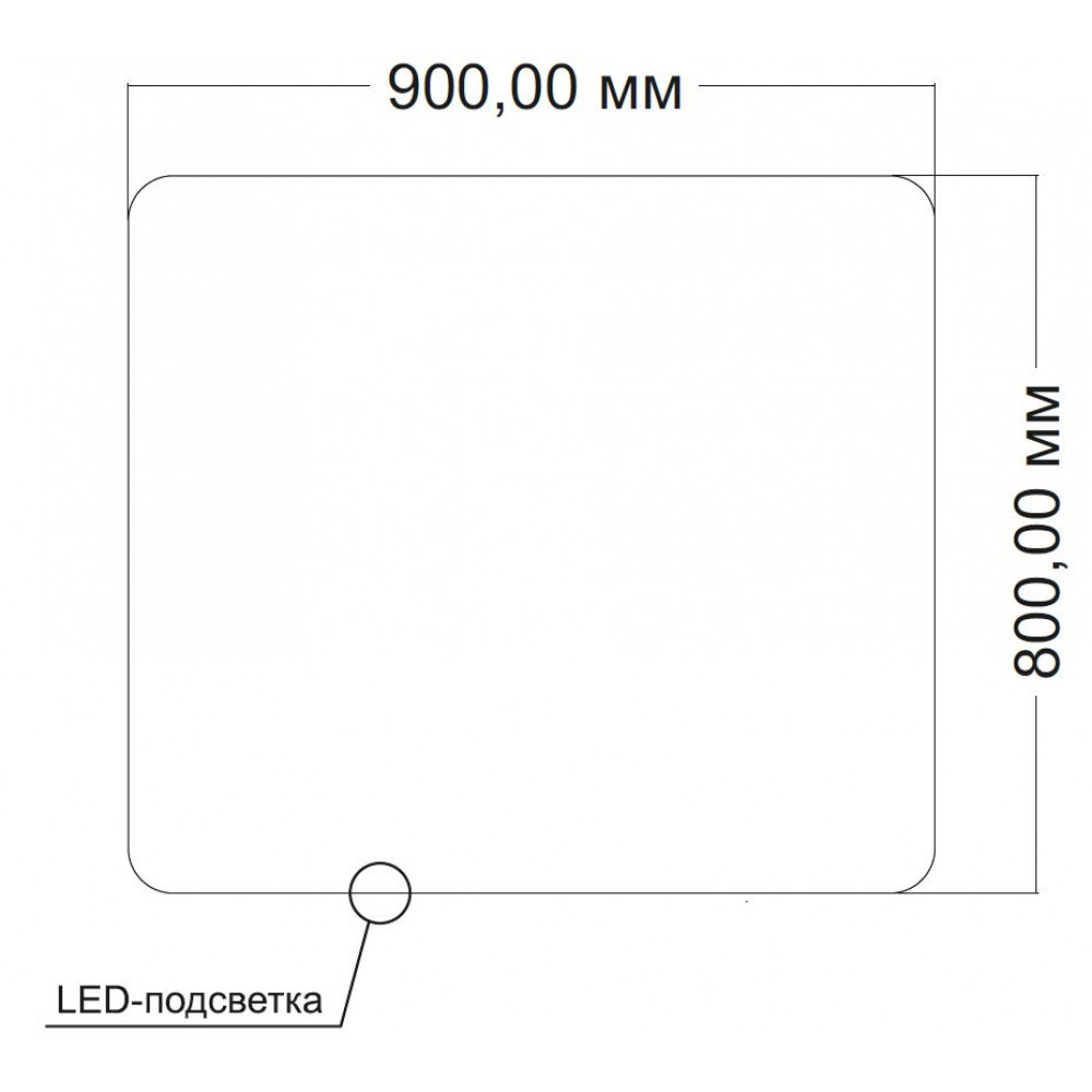 Зеркало с подсветкой VLM-3BE900 900х800 c сенсорным выключателем и диммером
