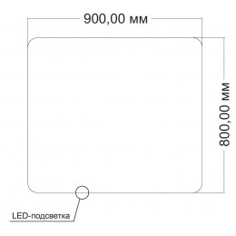 Зеркало с подсветкой VLM-3BE900 900х800 c сенсорным выключателем и диммером