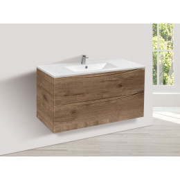 База под керамическую раковину Mia 1000 подвесная, 2 выкатных ящика soft close, V.Oak