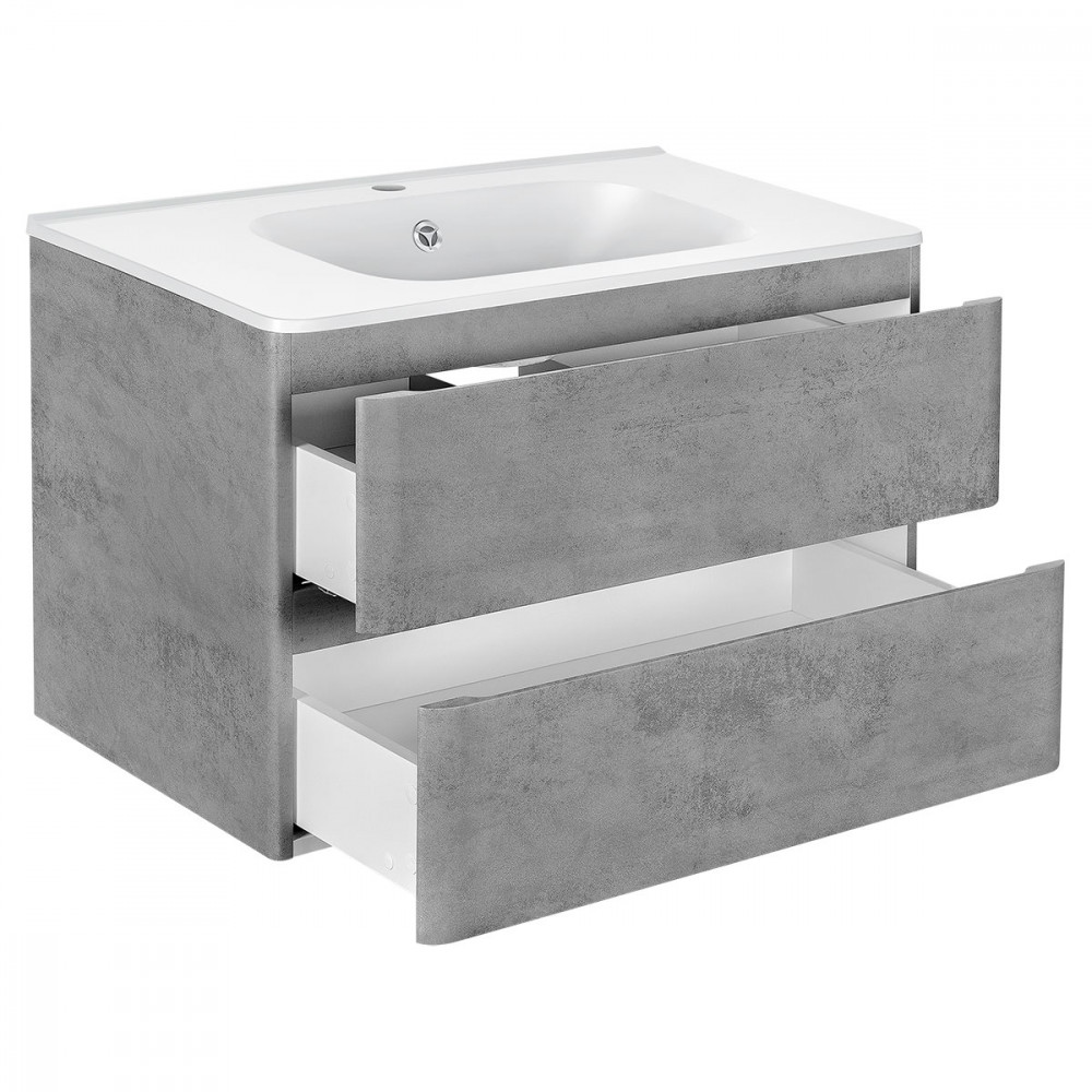 База под раковину Vico 800 подвесная, 2 выкатных ящика soft close, Beton