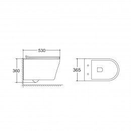 Унитаз подвесной Vito VT1-23 безободковый, цвет белый, ультратонкое soft-close сиденье