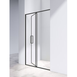 Душевая дверь Slim 8mm VDP-4SL120CLB, черный, стекло прозрачное