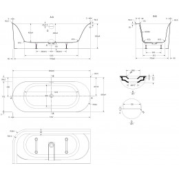 Ванна акриловая Vincea VBT-704-1800-L, 1800*800*585, цвет белый, левая, щелевой перелив, слив белый