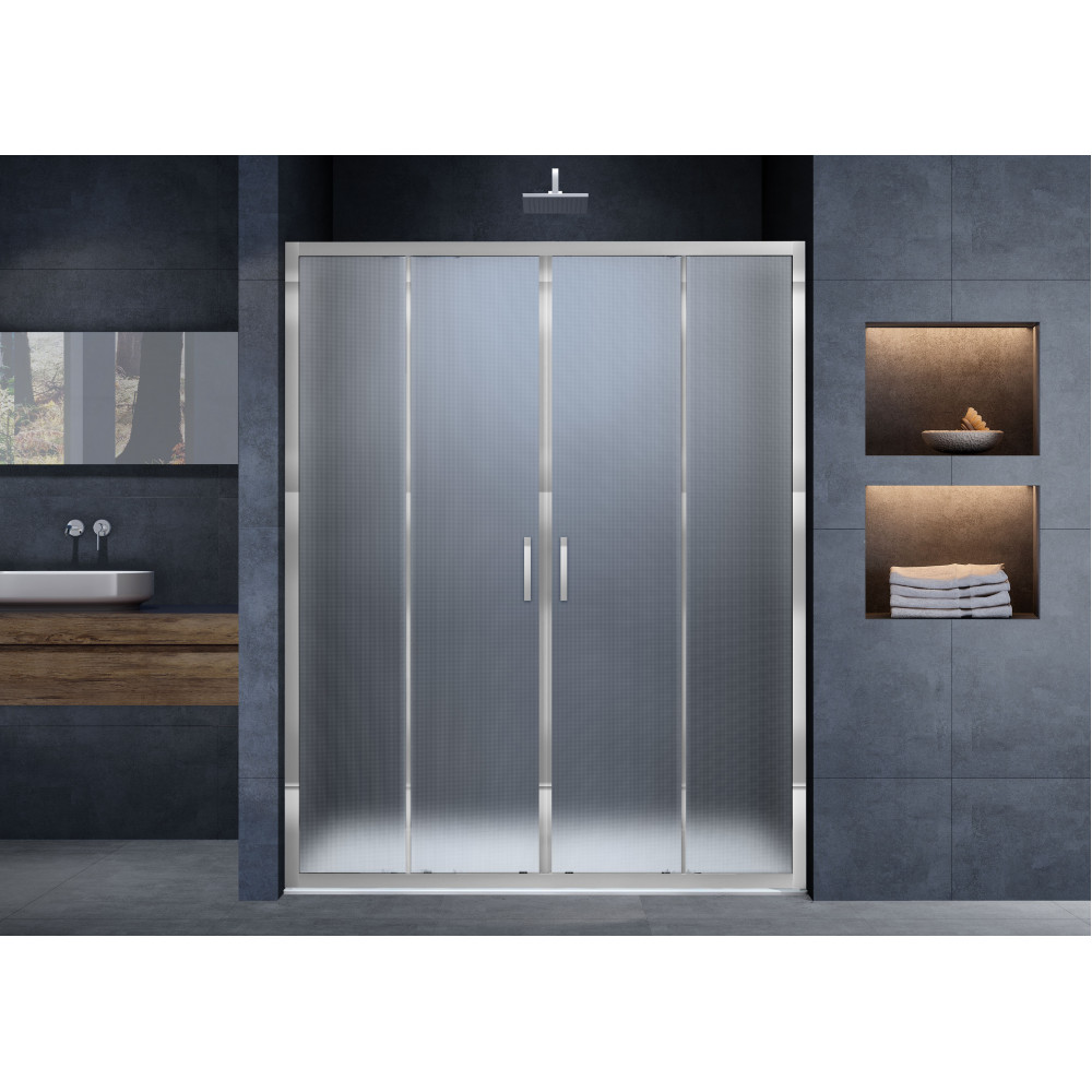 Душевая дверь Alpha VDS-3AL2170MT, 1700, хром, стекло текстурное