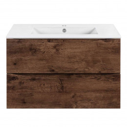 База под керамическую раковину Mia Slim 800 подвесная, 2 выкатных ящика soft close, R.Wood