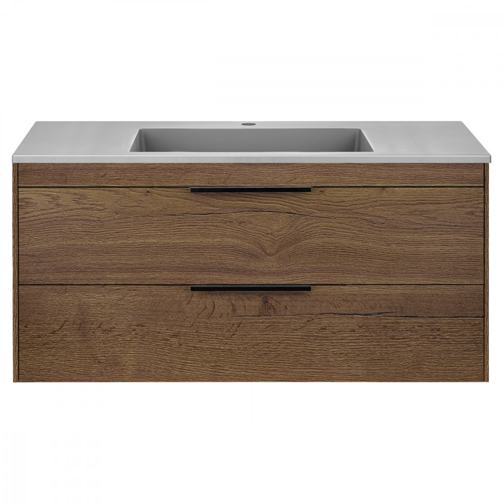 База под раковину Chiara 2D 1000 подвесная, 2 выкатных ящика soft-close, T.Oak
