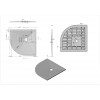Поддон для душа из искусственного камня  VST-4SQ9090A, 900*900*25, антрацит