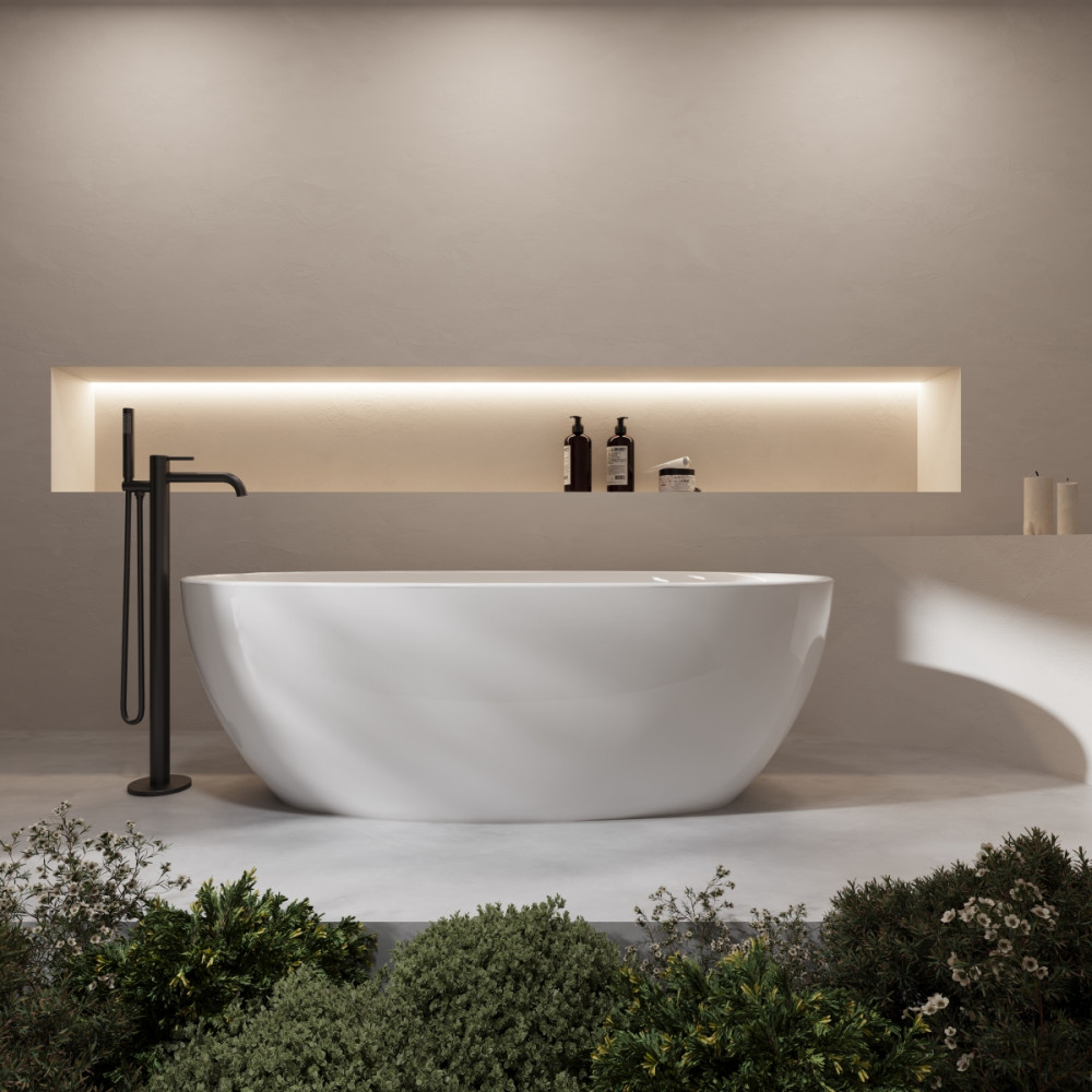 Ванна акриловая Vincea VBT-601-1600, 1600*800*580, цвет белый, слив-перелив в комплекте, белый