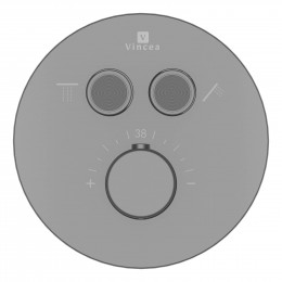 Встраиваемый смеситель для душа VSCV-322T-MGM двухфункциональный, термостатический, вороненая сталь