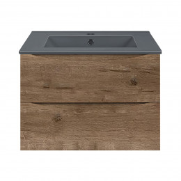 База под керамическую раковину Mia 600 подвесная, 2 выкатных ящика soft close, V.Oak