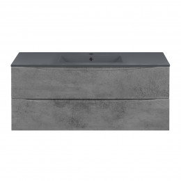 База под керамическую раковину Mia 1200 подвесная, 2 выкатных ящика soft close, Beton