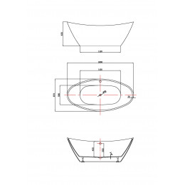 Ванна акриловая Vincea VBT-203, 1800*850*650, цвет белый, щелевой перелив