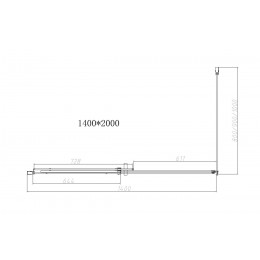 Душевой уголок Dice VSR-4D8014CLB, 1400*800, черный, стекло прозрачное
