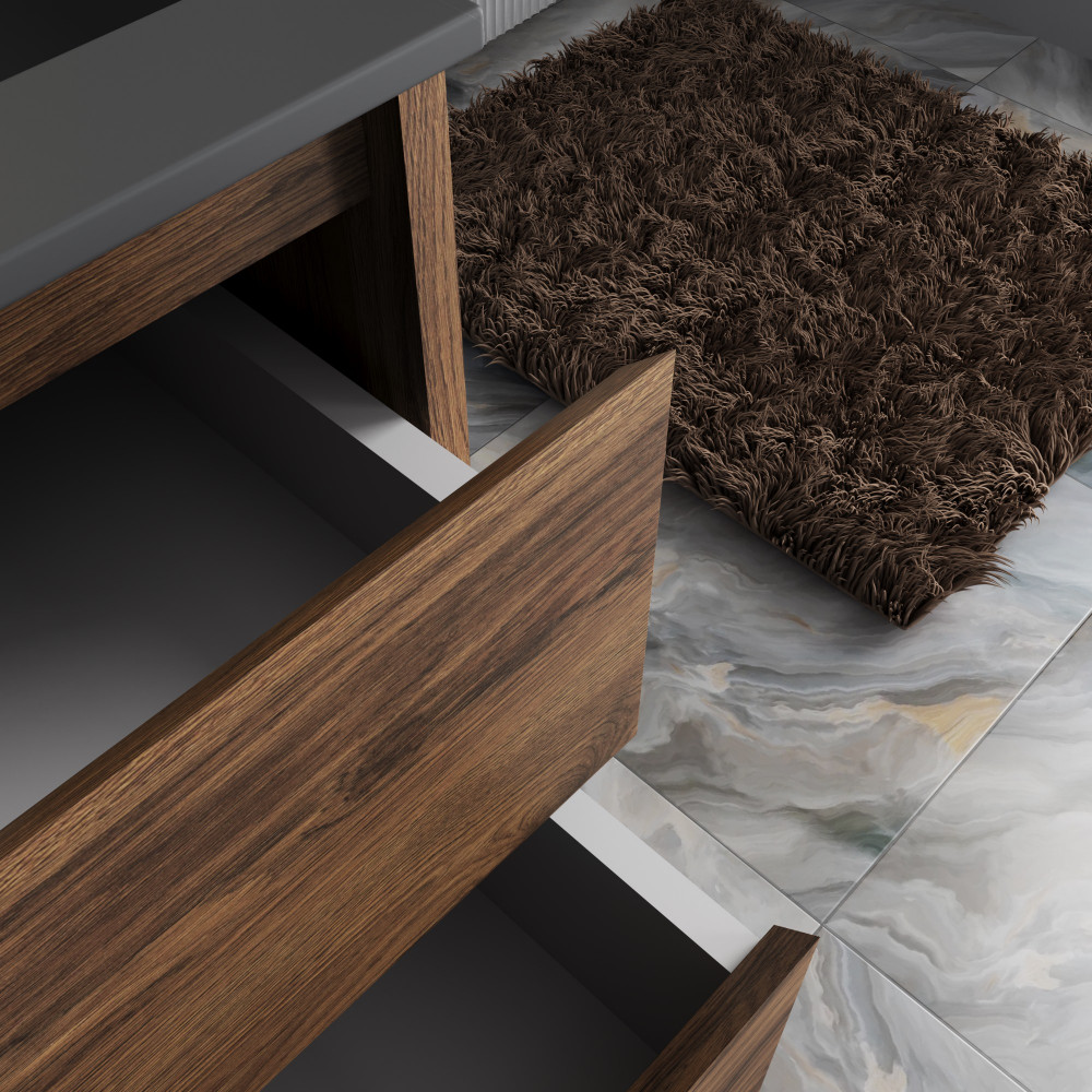 База под раковину Gio 600 подвесная, 2 выкатных ящика soft-close, C.Oak