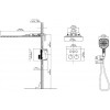Душевой комплект VSFW-401TGM встраиваемый, 3 режима, верх душ нерж.сталь, вороненая сталь