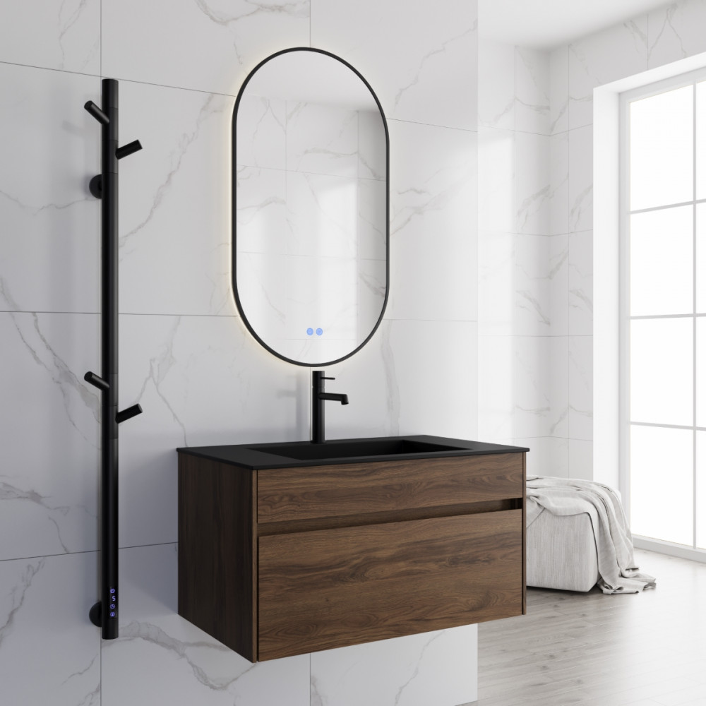 База под раковину Chiara 800 подвесная, 1 выкатной ящик soft-close, C.Oak