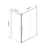 Душевой уголок Arno VSR-1A1015CL, 1500*1000, хром, стекло прозрачное