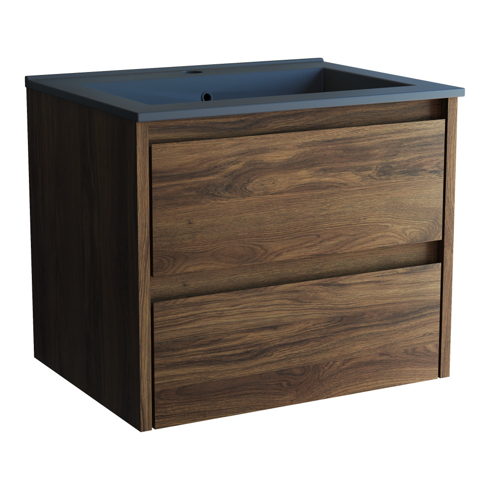 База под раковину Gio 600 подвесная, 2 выкатных ящика soft-close, C.Oak