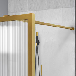 Душевая перегородка Walk-In VSW-1HP800FLBG, 800*2000, брашированное золото, стекло рифленое