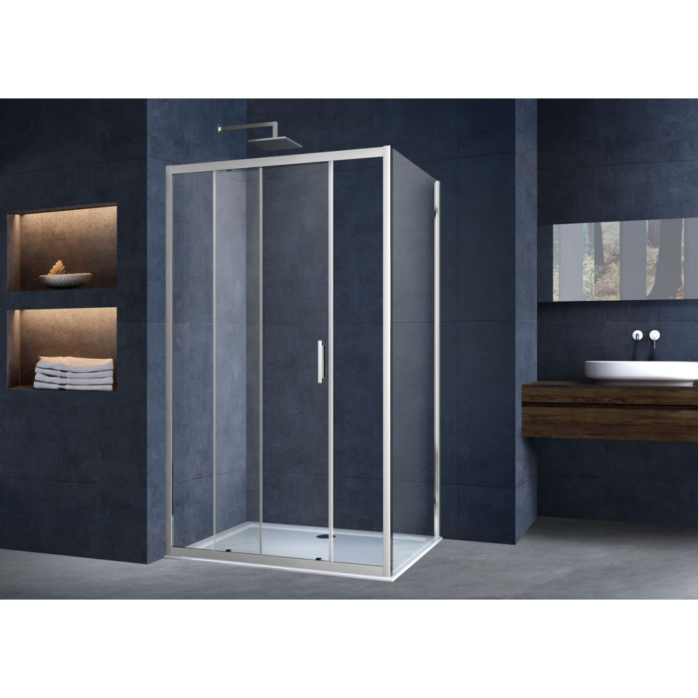 Душевой уголок Alpha VSR-3AL8014CL, 1400*800, хром, стекло прозрачное
