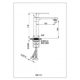 Смеситель для раковины Vogue VBF-1V1BG однорычажный, брашированное золото