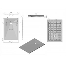 Поддон для душа из искусственного камня VST-4SR8012G, 1200*800*25, серый