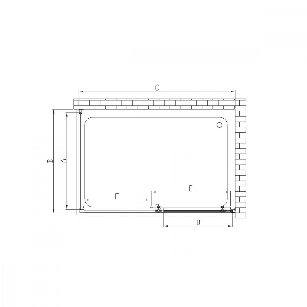 Душевой уголок Alpha VSR-3AL8014CL, 1400*800, хром, стекло прозрачное
