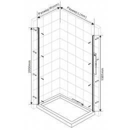 Душевой уголок Extra VSR-1E809010CL, 800/900*1000, хром, стекло прозрачное