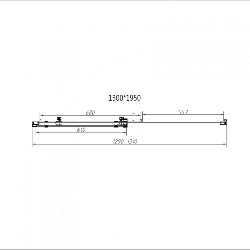 Душевая дверь Como-N VDS-4CN130CGB, 1300, черный, стекло тонированное